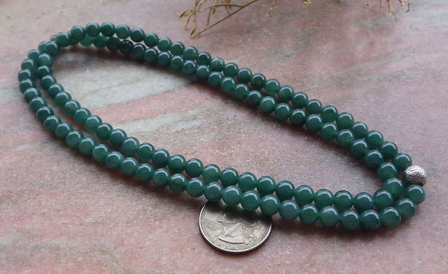 Certified Icy Green Burma 100% Natural A JADE Jadeite Bead Beads Necklace 27 inches 项链 651193 TN