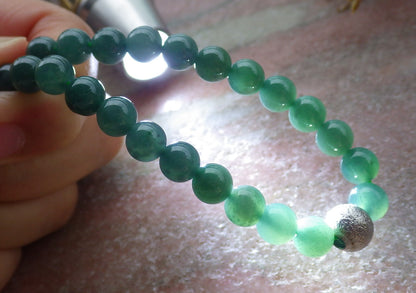 Certified Icy Green Burma 100% Natural A JADE Jadeite Bead Beads Necklace 27 inches 项链 651203 TN