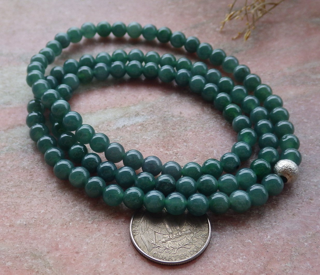Certified Icy Green Burma 100% Natural A JADE Jadeite Bead Beads Necklace 27 inches 项链 651203 TN