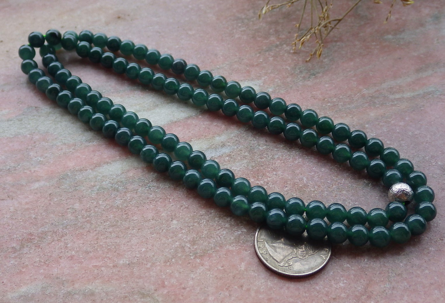 Certified Icy Green Burma 100% Natural A JADE Jadeite Bead Beads Necklace 27 inches 项链 651228 TN