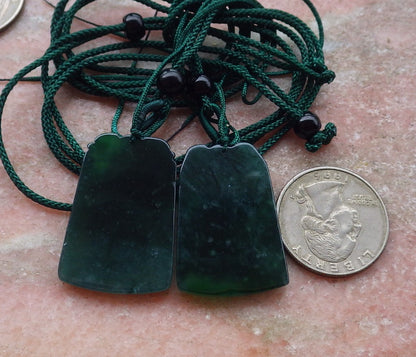 Pair Certified Icy Green Burma 100% Natural A Jade jadeite Pendant Dragon Phoenix Necklace 龙凤 651274 TN