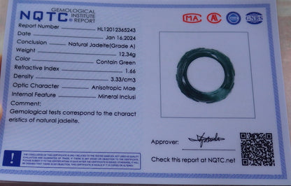 Certified Icy Green Burma 100% Natural A JADE Jadeite Dragon RING USA. 10.25 戒指 651283 TN