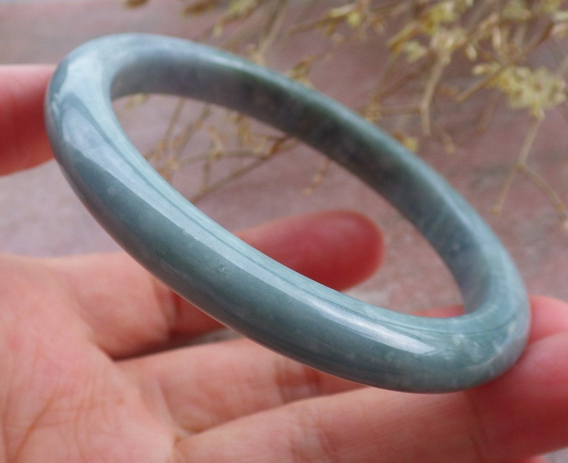 Certified Green Burma 100% Natural A JADE Jadeite Bangle Bracelet 57 mm 手镯 651319 TN