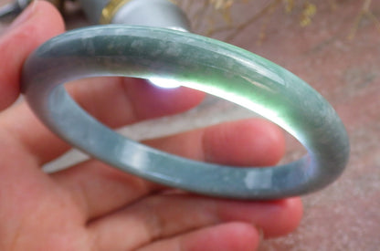 Certified Green Burma 100% Natural A JADE Jadeite Bangle Bracelet 57 mm 手镯 651319 TN