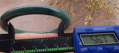 Certified Icy Green Burma 100% Natural A JADE Jadeite Circle Bangle Bracelet 56 mm 手镯 651341 TN
