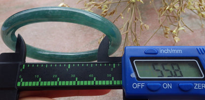 Certified Icy Green Burma 100% Natural A JADE Jadeite Circle Bangle Bracelet 56 mm 手镯 651403 TN