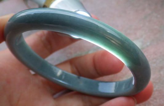 Certified Green Burma 100% Natural A JADE Jadeite Bangle Bracelet 58 mm 手镯 651434 TN