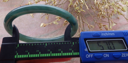 Certified Icy Green Burma 100% Natural A JADE Jadeite Circle Bangle Bracelet 57 mm 手镯 651452 TN