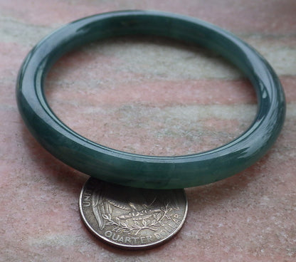 Certified Icy Green Burma 100% Natural A JADE Jadeite Circle Bangle Bracelet 57 mm 手镯 651452 TN
