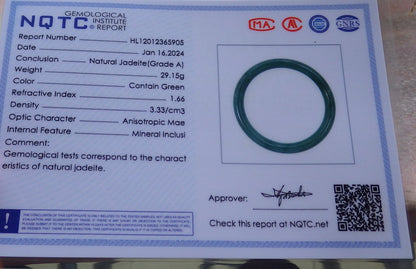 Certified Icy Green Burma 100% Natural A JADE Jadeite Circle Bangle Bracelet 57 mm 手镯 651452 TN