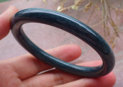 Certified Green Burma 100% Natural A JADE Jadeite Circle Bangle Bracelet 55 mm 手镯 651496 TN