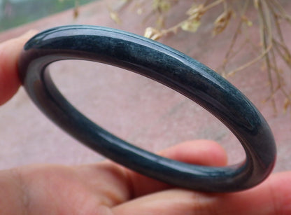 Certified Green Burma 100% Natural A JADE Jadeite Circle Bangle Bracelet 55 mm 手镯 651496 TN