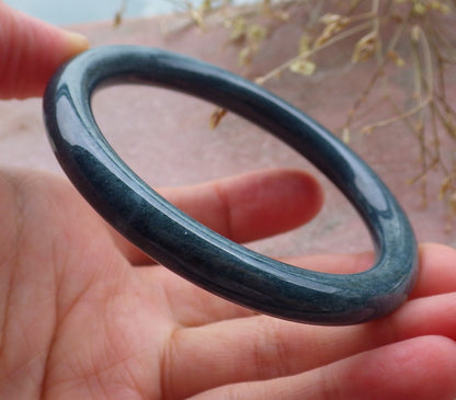 Certified Green Burma 100% Natural A JADE Jadeite Circle Bangle Bracelet 55 mm 手镯 651496 TN