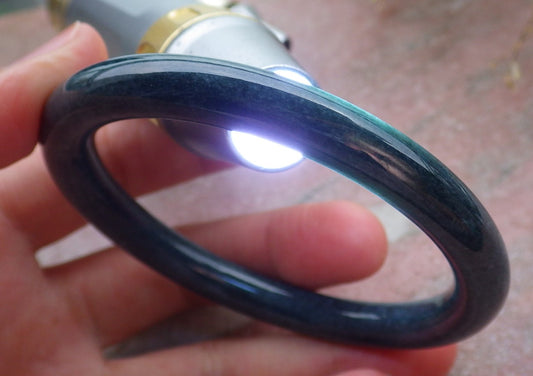 Certified Green Burma 100% Natural A JADE Jadeite Circle Bangle Bracelet 55 mm 手镯 651496 TN
