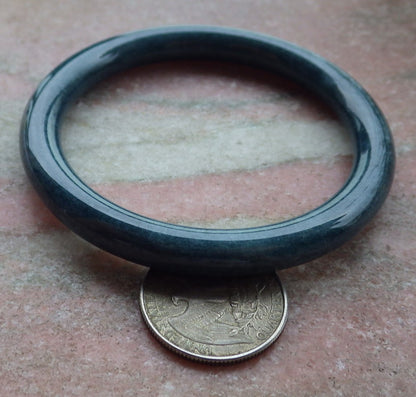 Certified Green Burma 100% Natural A JADE Jadeite Circle Bangle Bracelet 55 mm 手镯 651496 TN