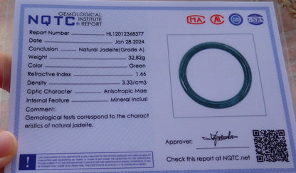 Certified Green Burma 100% Natural A JADE Jadeite Circle Bangle Bracelet 55 mm 手镯 651496 TN