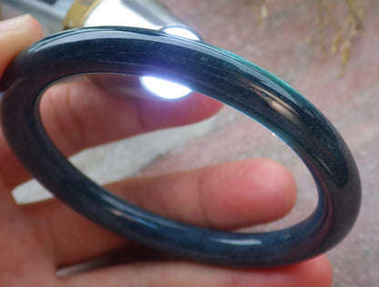 Certified Green Burma 100% Natural A JADE Jadeite Circle Bangle Bracelet 56 mm 手镯 651505 TN