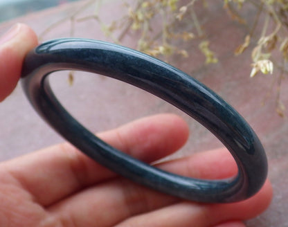 Certified Green Burma 100% Natural A JADE Jadeite Circle Bangle Bracelet 56 mm 手镯 651513 TN