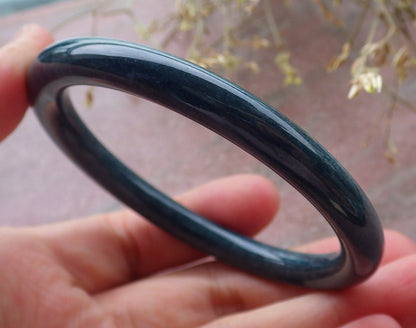 Certified Green Burma 100% Natural A JADE Jadeite Circle Bangle Bracelet 56 mm 手镯 651513 TN