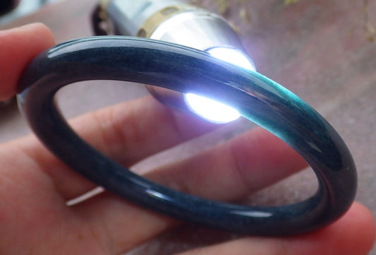 Certified Green Burma 100% Natural A JADE Jadeite Circle Bangle Bracelet 56 mm 手镯 651513 TN