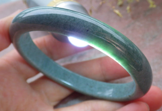 Certified Green Burma 100% Natural A JADE Jadeite Bangle Bracelet 58 mm 手镯 651521 TN