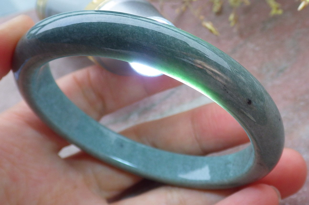Certified Green Burma 100% Natural A JADE Jadeite Bangle Bracelet 58 mm 手镯 651521 TN