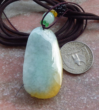 Certified Yellow Green Burma 100% Natural A Jade jadeite Pendant Deer Flower Necklace 梅花鹿 651616 TN