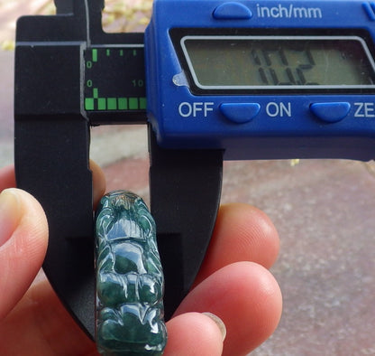 Certified Icy Green Burma 100% Natural A JADE Jadeite Dragon Bangle Bracelet 56 mm 手镯 651644 TN