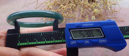 Certified Icy Green Burma 100% Natural A JADE Jadeite Circle Bangle Bracelet 54 mm 手镯 651780 TN