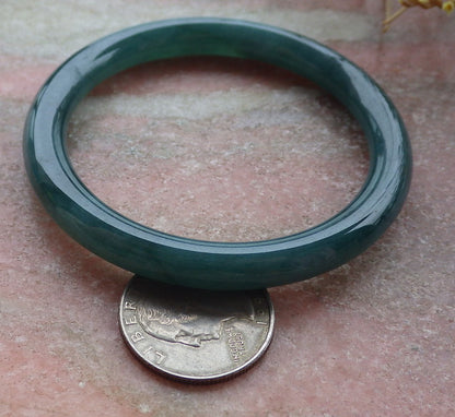 Certified Icy Green Burma 100% Natural A JADE Jadeite Circle Bangle Bracelet 54 mm 手镯 651780 TN