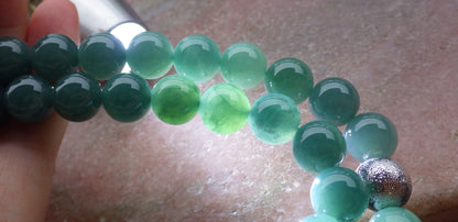 Certified Icy Green Burma 100% Natural A JADE Jadeite Bead beads Necklace 26 inches 项链 651879 TN