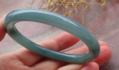 Certified Icy Green Burma 100% Natural A JADE Jadeite Circle Bangle Bracelet 56 mm 手镯 651887 TN