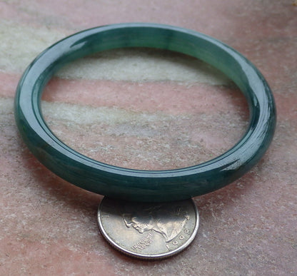 Certified Icy Green Burma 100% Natural A JADE Jadeite Circle Bangle Bracelet 57 mm 手镯 651901 TN