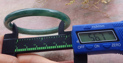 Certified Icy Green Burma 100% Natural A JADE Jadeite Circle Bangle Bracelet 57 mm 手镯 651944 TN