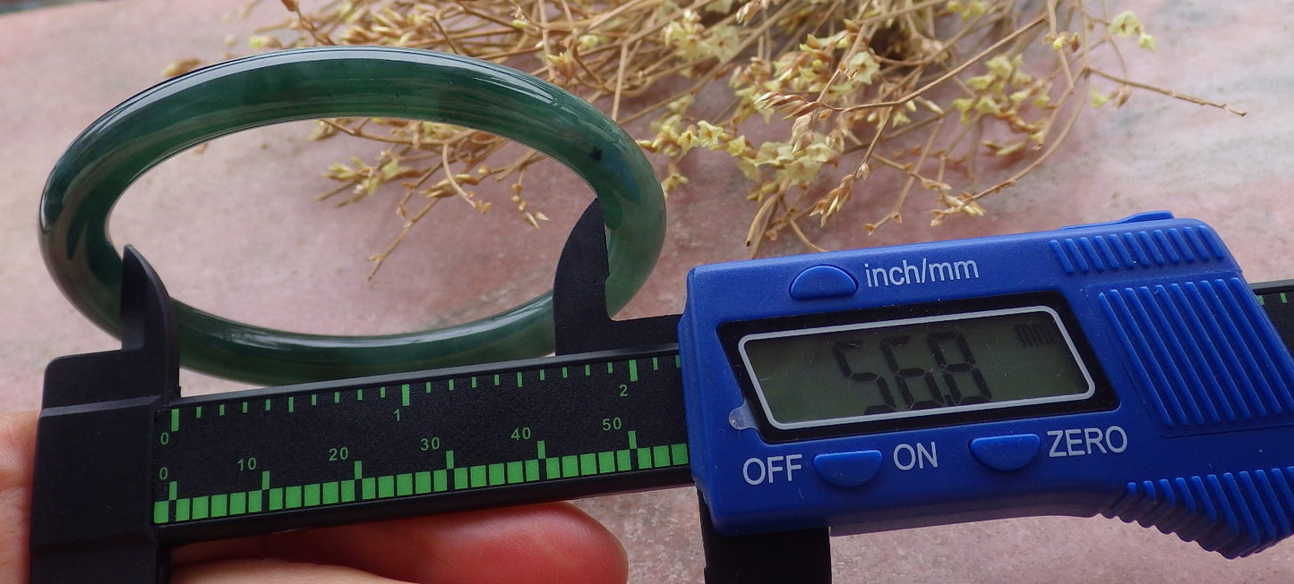 Certified Icy Green Burma 100% Natural A JADE Jadeite Circle Bangle Bracelet 57 mm 手镯 651956 TN