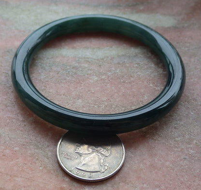 Certified Icy Green Burma 100% Natural A JADE Jadeite Circle Bangle Bracelet 57 mm 手镯 651956 TN