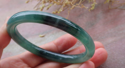 Certified Icy Green Burma 100% Natural A JADE Jadeite Circle Bangle Bracelet 57 mm 手镯 652022 TN