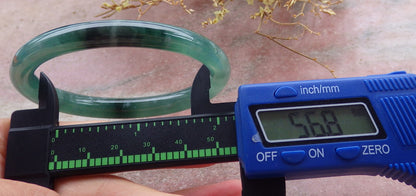 Certified Icy Green Burma 100% Natural A JADE Jadeite Circle Bangle Bracelet 57 mm 手镯 652022 TN
