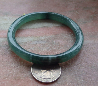 Certified Icy Green Burma 100% Natural A JADE Jadeite Circle Bangle Bracelet 57 mm 手镯 652022 TN
