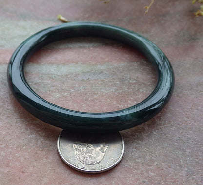 Certified Green Burma 100% Natural A JADE Jadeite Circle Bangle Bracelet 56 mm 手镯 652039 TN