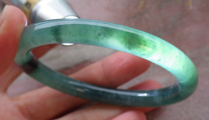 Certified Icy Green Burma 100% Natural A JADE Jadeite Circle Bangle Bracelet 57 mm 手镯 652100 TN