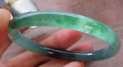 Certified Icy Green Burma 100% Natural A JADE Jadeite Circle Bangle Bracelet 57 mm 手镯 652100 TN