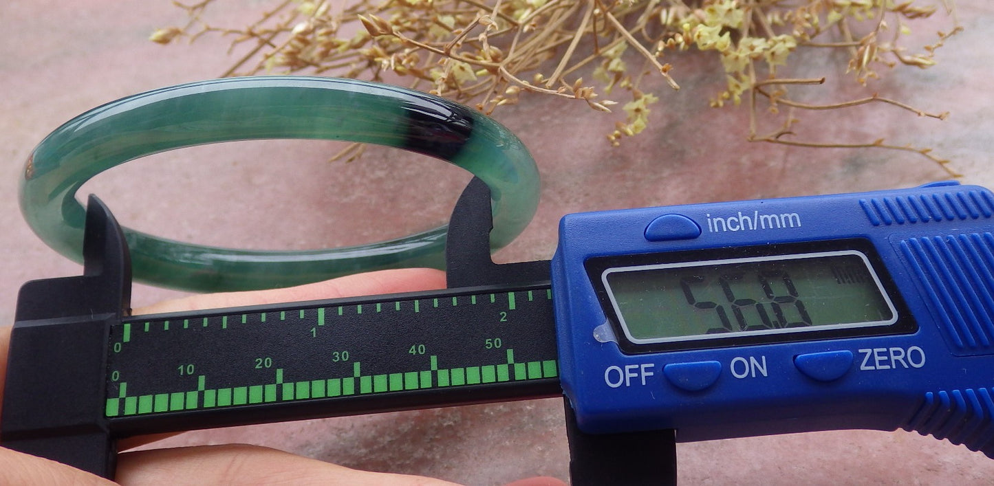 Certified Icy Green Burma 100% Natural A JADE Jadeite Circle Bangle Bracelet 57 mm 手镯 652100 TN