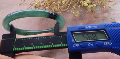 Certified Icy Green Burma 100% Natural A JADE Jadeite Circle Bangle Bracelet 57 mm 手镯 652100 TN