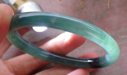 Certified Icy Green Burma 100% Natural A JADE Jadeite Circle Bangle Bracelet 57 mm 手镯 652100 TN
