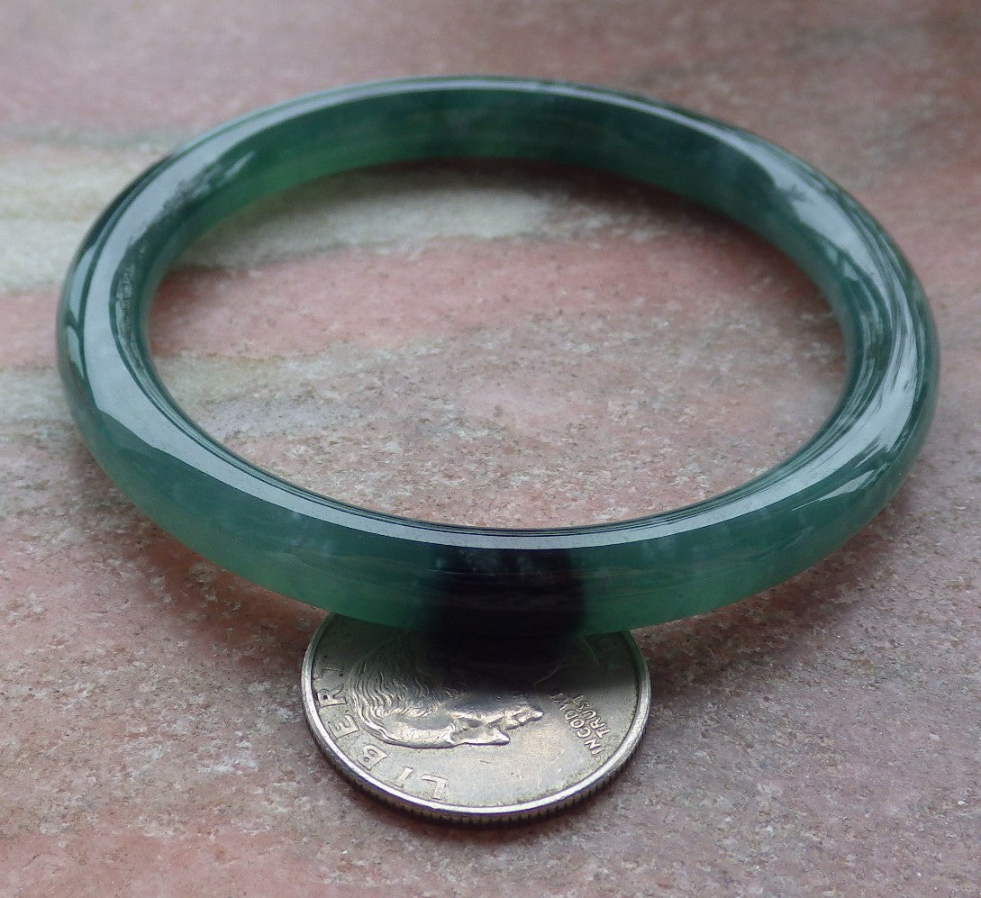 Certified Icy Green Burma 100% Natural A JADE Jadeite Circle Bangle Bracelet 57 mm 手镯 652100 TN