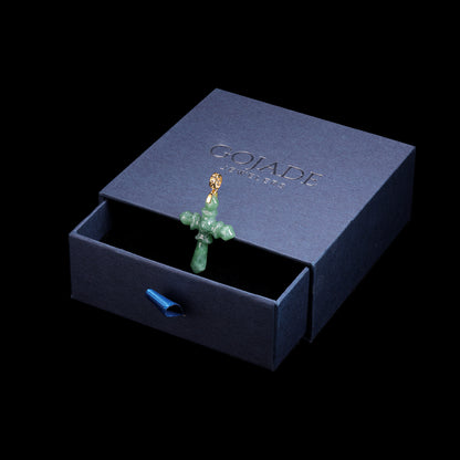 The Cross Jadeite 100% Natural Burma Jade Jadeite With Certificated (S925 Silver Buckle)