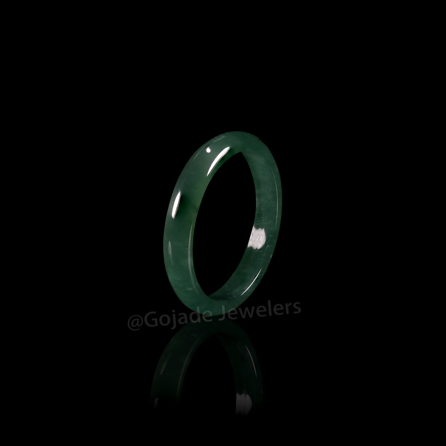 Certified Icy Blue Ring Burma 100% Natural A JADE Jadeite Circle RING 戒指 US