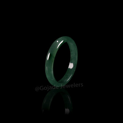 Certified Icy Blue Ring Burma 100% Natural A JADE Jadeite Circle RING 戒指 US