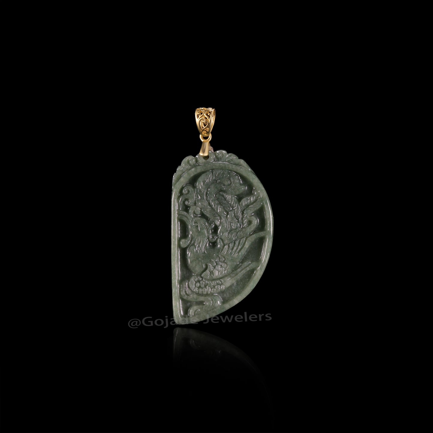 The Dragon & Phoenix Jadeite 100% Natural Burma Jade Jadeite With Certificated (S925 Silver Buckle)